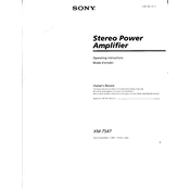 Sony XM-7547 manual cover