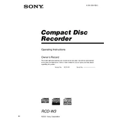 Sony RCD-W3 manual cover