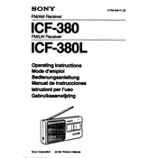 Sony ICF-380 manual cover