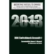 Polaris 800 Switchback Assault manual cover