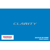 Honda Clarity Plug-In Hybrid 2018 manual cover