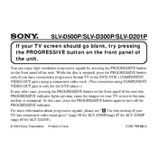 Sony SLV-D201P manual cover