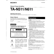 Sony TA-N611 manual cover