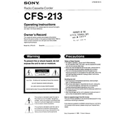 Sony CFS-213 manual cover