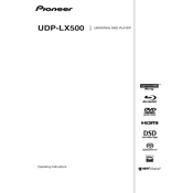 Pioneer UDP-LX500 manual cover