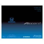 Honda Accord Sedan EX-L with Navigation 2014 Technology manual cover