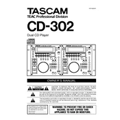 Tascam CD-302 manual cover