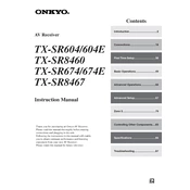 Onkyo TX SR604, 604E, TX SR8460, TX SR674 manual cover