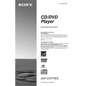 Sony DVP-CX777ES manual cover