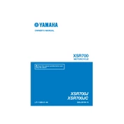 Yamaha XSR700J, XSR700JC XSR700 2018 manual cover