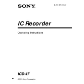 Sony ICD-47 manual cover