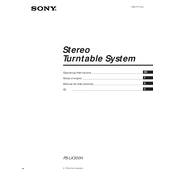 Sony PS-LX300H manual cover