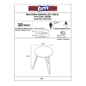 Malvern B&M Hairpin Leg Table 354291 manual cover