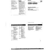 Sony CDX-U303 manual cover