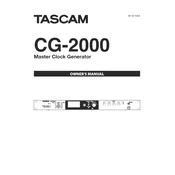 Tascam CG-2000 manual cover