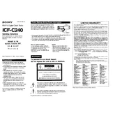 Sony ICF-C240 manual cover