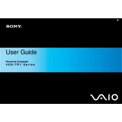 Sony VGX-TP1 manual cover