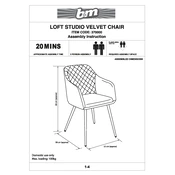 Loft Studio B&M Velvet Chair 370000 manual cover