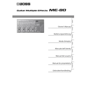 Boss ME-80 manual cover