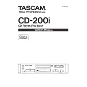 Tascam CD-200i manual cover