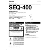 Sony SEQ-400 manual cover