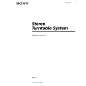 Sony PS-J11 manual cover