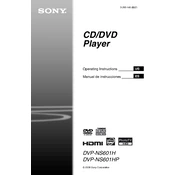 Sony DVP-NS601H manual cover