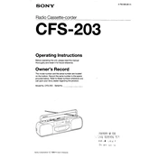 Sony CFS-203 manual cover