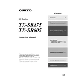 Onkyo TX SR875, TX SR805 manual cover