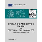 Carrier Transicold 69NT40-541-505 manual cover