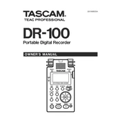 Tascam DR-100 manual cover