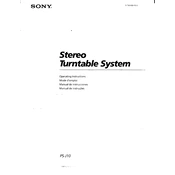 Sony PS-J10 manual cover