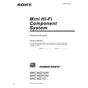 Sony MHC-MG110 manual cover