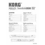 KORG 880AD SoundLink DRS manual cover