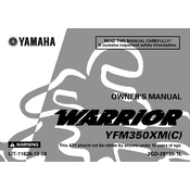 Yamaha YFM350XM C Warrior 2000 manual cover