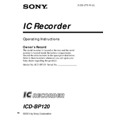 Sony ICD-BP120 manual cover