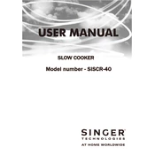 Singer SISCR-40 manual cover