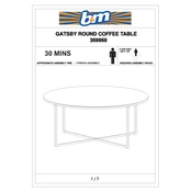 Gatsby B&M Round Coffee Table 369968 manual cover