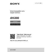 Sony ILCE-6300 manual cover