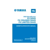 Yamaha FX SVHO, FX Cruiser SVHO, FX Limited SVHO Waverunner 2022 manual cover