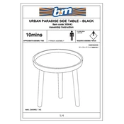 Urban Paradise B&M Side Table Black 369843 manual cover