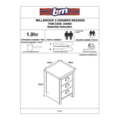 MillBrook B&M 3 Drawer Bedside 354908 manual cover