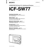 Sony ICF-SW77 manual cover