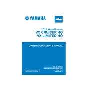 Yamaha VX Cruiser HO, VX Limited HO Waverunner 2022 manual cover