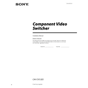 Sony CAV-CVS12ES manual cover