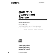 Sony MHC-BX5 manual cover