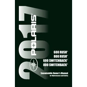 Polaris 600 Rush. 800 Rush manual cover