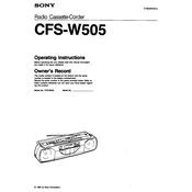 Sony CFS-W505 manual cover