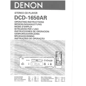 Denon DCD-1650AR manual cover