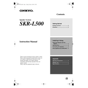 Onkyo SKR L500 manual cover